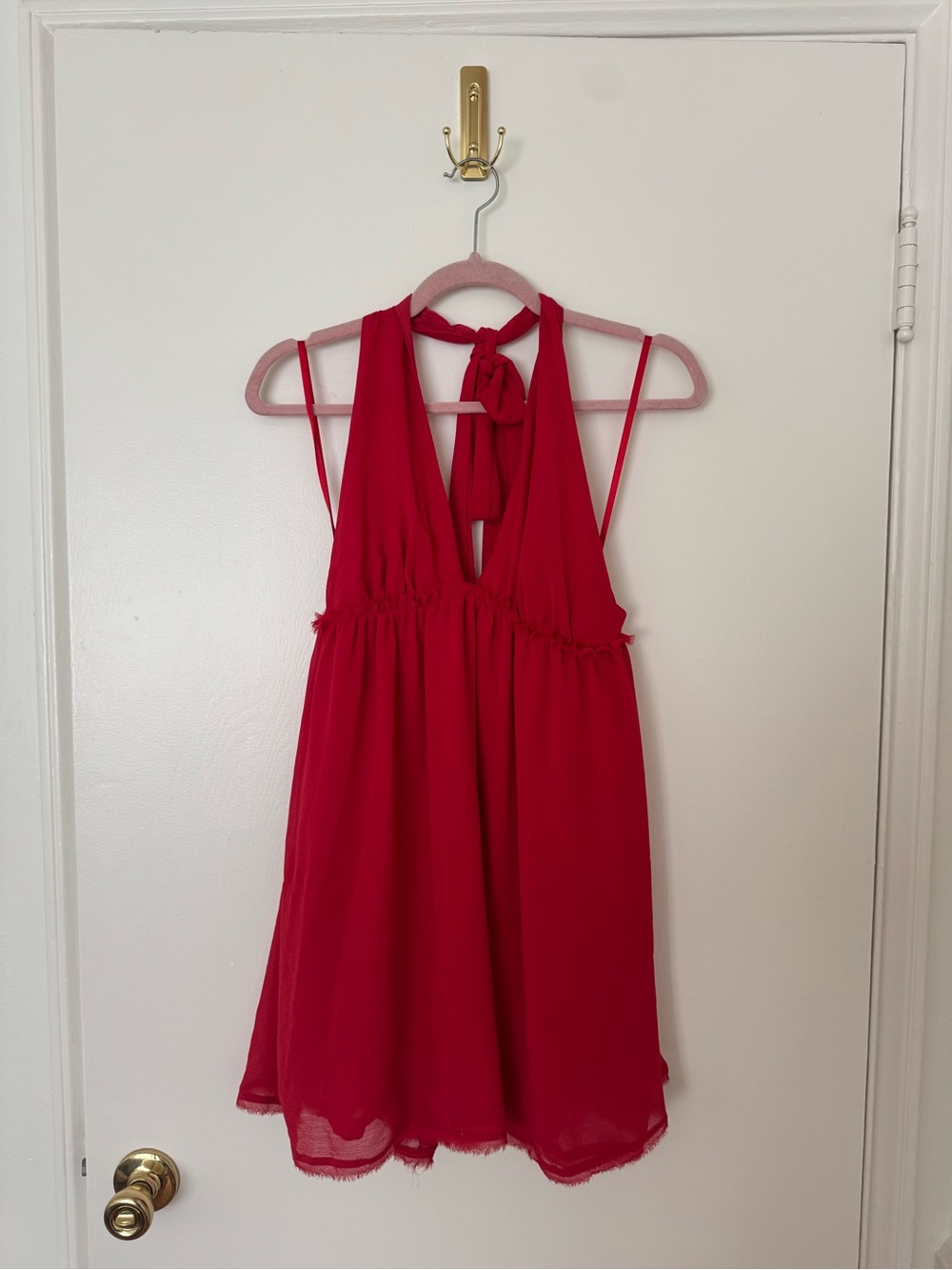 Free People Red Halter Mini Dress